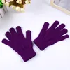 Gants d'hiver femme et homme couleur unie acrylique adulte Monochrome chaud magique gants en tricot gants à bulles cinq doigts JXW497