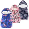 MUQGEW veste pour tout-petits enfants bébé Grils garçons sans manches imprimé fleuri à capuche chaud manteau hauts gilet pour filles winterjas meisjes