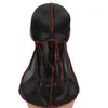 8 color selection Men's Satin Durags Bandana Turban Wigs Men Silky Durag Headwear Headband Long tail Pigtail Pirate Hat