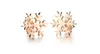 Gros-créateur de mode de luxe mignon belle or rose titane flocon de neige boucles d'oreilles pour femme