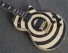 Anpassad butik Zakk Wylde Bullseye Cream Black Electric Guitar Mahogny Body Neck Copy EMG Passiva pickups Split Diamond Headst4095130