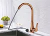 Rose Gold Kitchen Faucet Mixer Cold och Deck Mounted Single Track Pull Out Kitchen Sink Water Mixer Tap7427861