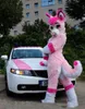 2019 hete verkoop nieuwe ohlees daadwerkelijke foto foto roze fursuit husky wolf halloween mascotte kostuums karakter hoofd fancy party kostuum volwassen siz