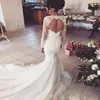 2024 New African Mermaid Wedding Dresses Sweetheart Lace Appliques Beading Long Sleeves Sweet Train Plus Size Custom Bridal Gowns 403