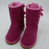 FREE SHIPPING Kids Shoes Genuine Leather Snow Boots for Toddlers Boots With Bows Children Footwear Girls Snow Boots