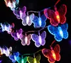 Motyl Plastikowy 3M 20 LED String Light Battery Healed Wodoodporne Wodoodporne Ogród Dekoracyjne Boże Narodzenie Bajki Oświetlenie