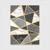 Aovoll moda nowoczesna czarno -biała szara marmurowa złota linia dywana dywan sypialnia dywan kuchenny Mats8673937