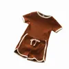 Kindercasual sportkledingsets Babystreepte kledingsets Zomer Summer Korte mouw Top Shorts 2pcset Infant Shortt Home Pyjama Set5966375