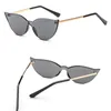 Retro Cateye Women Candy Colored Sunglasses Metal Temples NO Frame Designer Sun Glasses UV400 11 Colors Good Quality