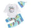 Kids Designer Clothes Boys Christmas Plaid Clothing Sets Floral Letter Printed Rompers Pants Hat Headband Long Sleeve Tops Pants Suits C6609