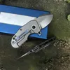 High End Ball Bearing Flipper Folding Kniv M390 Stone Wash Blade TC4 Titan Alloy Handtag med Original Box Package