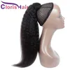 Kinky Straight Clip In Human Hair Extensions Peruvian Virgin Wrap Around Ponytail For Black Women Coarse Yaki Ponytail Hairpieces