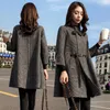 2018 Winter Womens Cloak Wool Coats Long Winter Jackets Sashes Wool Outerwear Plaid Cape Coat