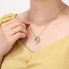 Collier avec pendentif avec 3 cercles entrelacés personnalisés avec nom gravé, bague russe, colliers en acier inoxydable pour femmes, cadeaux personnalisés