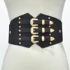 Luxus dame Kleid Bund Punk Breite Gürtel Für Frauen Retro Metall Pin Schnalle Kunstleder Elastische Korsett Designer Marke bg-361