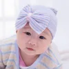 طفل BOWKNOT القبعات بيني لطيف طفلة لينة الحياكة التحوط قبعات مع كبير الانحناء الدافئة صور كاب القطن الوليد الرضع XD22607