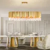 Modern Oval Crystal Chandelier Lighting Fixture Luxury Contemporary Chandeliers Pendant Hanging Light for Home Restaurant Decor