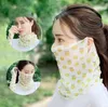 Mode Floral Imprimé Coupe-Vent Anti-UV Foulard En Soie Sports De Plein Air Vélo Masque Visage Femmes Lady D'été Foulard Cou Protecteur YP679