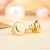 NEW 18K Yellow Gold Stud Earring Original Box set Jewelry for Pandora 925 Silver Heart Earrings for Women Girls Gift