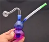 Mini Glass Oil Burner Bong Water Pipes with Recycler Dab Rig Hand Bongs Thick Pyrex Heady Glass Hookah for Smoking with 10mm Oil Burner Pipe