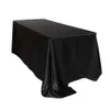 145x320cm 화이트 / 블랙 테이블 보 테이블 커버 결혼식 생일 파티 호텔 직사각형 새틴 식탁보 연회 장식