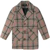 Children039s woolen coat 411 years old boys trench Boys plaid coat outside children039s woolen coat Cotton and linen blend24874493