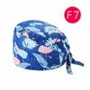 Mulheres Scrub Cap Moda ajustável Impressão Algodão leve respirável Tafilete Chapéus homens trabalhando Cap 48 Styles