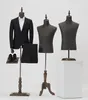 Mode manlig mannequin kropp halv längd modell kostym byxor konsol display klädbutik trä das justerbar höjd diy xiai255o