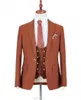 Slim Fit Groom Tuxedos Peak Lapel Groomsmen Wedding Dress Excellent Man Jacket Blazer Dinner 3 Piece Suit(Jacket+Pants+Vest+Tie) 1805