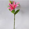 Gerçek Dokunmatik Lily 37cm / 14.57" Yapay PU beyaz / pembe / Düğün Centerpieces Gelin Buketi Dekoratif çiçekler için sarı Lily Çiçek