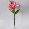 リアルタッチリリー37cm / 14.57 "人工PUホワイト/ピンク/黄色いユリの花のための花のための花の花束の装飾的な花