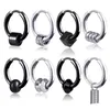 Clip on Stainless steel hoop earrings ring spring black women mens ear rings hip hop fashion jewelry will and sandy gift