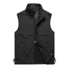 New multi bolso fina Verão Men Vest Casual Jacket fotógrafo Casacos Manga Sports Outdoor de secagem rápida Masculino Colete S191019