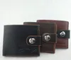 10 -st portet Men PU Twee opvouwbare Vintage Leather Hasp Small Wallet Coin Pocket Pases Card Holder 3Colors