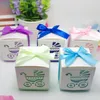 100 piezas de carro de bebé caja de dulces hueca Baby Shower cajas de regalo dulce decoración de fiesta de boda favorece colores múltiples