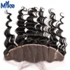 Mikehair 13x4 koronki czołowe z 3 wiązki głębokie ciało fala ludzkie włosy z przodkową peruwiański malezyjski brazylijski włosy z koronkowym zamknięciem czołowym