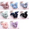 Kvinnor Flickor Renfärg Tyg Elastisk Ring Hårband Tillbehör Ponytail Hållare Hårband Gummiband Scrunchies Floral Bunny Ears M635