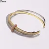 Donia Jewelry Luxury Bangle Tri-Clor Cring преувеличенное полное алмазное микроавторанное браслет циркона