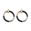 orecchini due colori geometria cerchio perno all'ingrosso di lusso stilista resina metallo esagerata per le donne