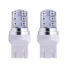 Högkvalitativ 10st / Lot T20 7443 Strobe Flash Lights 12 SMD 2835 LED Silikon Reverse Lights Bromsbelysning Parkeringslampa Vit Röd Bakljus