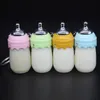 New Hot Cute Milk Bottle Shaped Lighter Lovely Portable Keychain Lighters Refillable Butane Gas For Cigarette