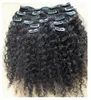 Brazylijska głębokie fala głębokiej klipu w ludzkich włosach przedłużenia naturalne remy włosy przedłużenie klips ins Virgin Hair Full Head2905588