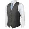 2019 Lã Herringbone Tweed Coletes Custom Made Mens Suit Vest Plus Size britânica Colete Magro Groom Coletes Vest Wedding Vintage