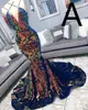 kleurrijke lange prom-jurk