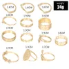 S643 Bohemian Fashion Jewelry Ring Ring مجموعة Hollow Out Flower Rings Midi Rings 13pcs/set