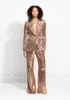 Rose Gold 2020 Abendkleider Pailletten Mutter der Braut Anzüge Slim Fit Kleider Damen Party Prom Tragen Für Hochzeit(Jacke + Pants)