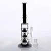 32cm Tall 14.4mm Joint Size Hunter White Black Glass Bong with a Bowl Percolato Thick Basic Smoking Pipe Two Fuction Oil Rigs