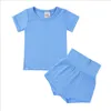 Kids Designer Clothes Girls Candy Color Pajamas Sets Boys Summer Casual Nightwear Cotton Short Sleeve Tops Shorts PP Pants Sleep S3876735