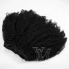 Brésilien 8 à 20 pouces 100g 120g 140g 160g Couleur naturelle Afro Kinky Curly 4C Remy Virgin Human Hair Clip in