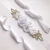 Sashes de casamento Chiffon Flores Cinto De Noiva Strass Vestido Para Acessórios De Noiva Branco Marfim Preto Vermelho Prata Em Estoque Bulk Order2041